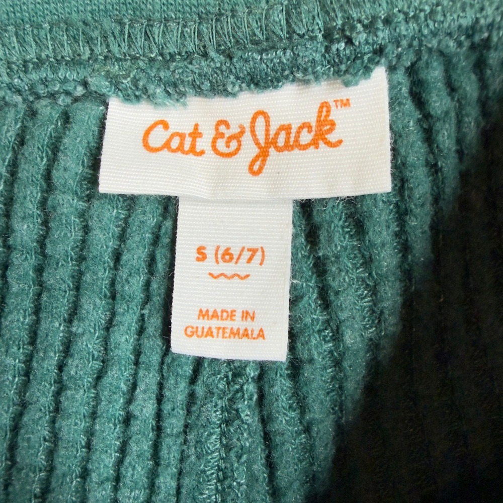 Cat & Jack Boys Teal Green Waffle Knit Joggers Size S 6/7 Thermal Pants - Picture 2 of 7